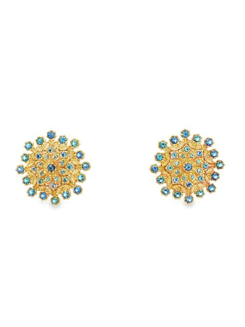 Flake gold celeste&acquamarina earrings GOCCIAZZURRA JEWELS | ORFLAKEOROAZZURRO